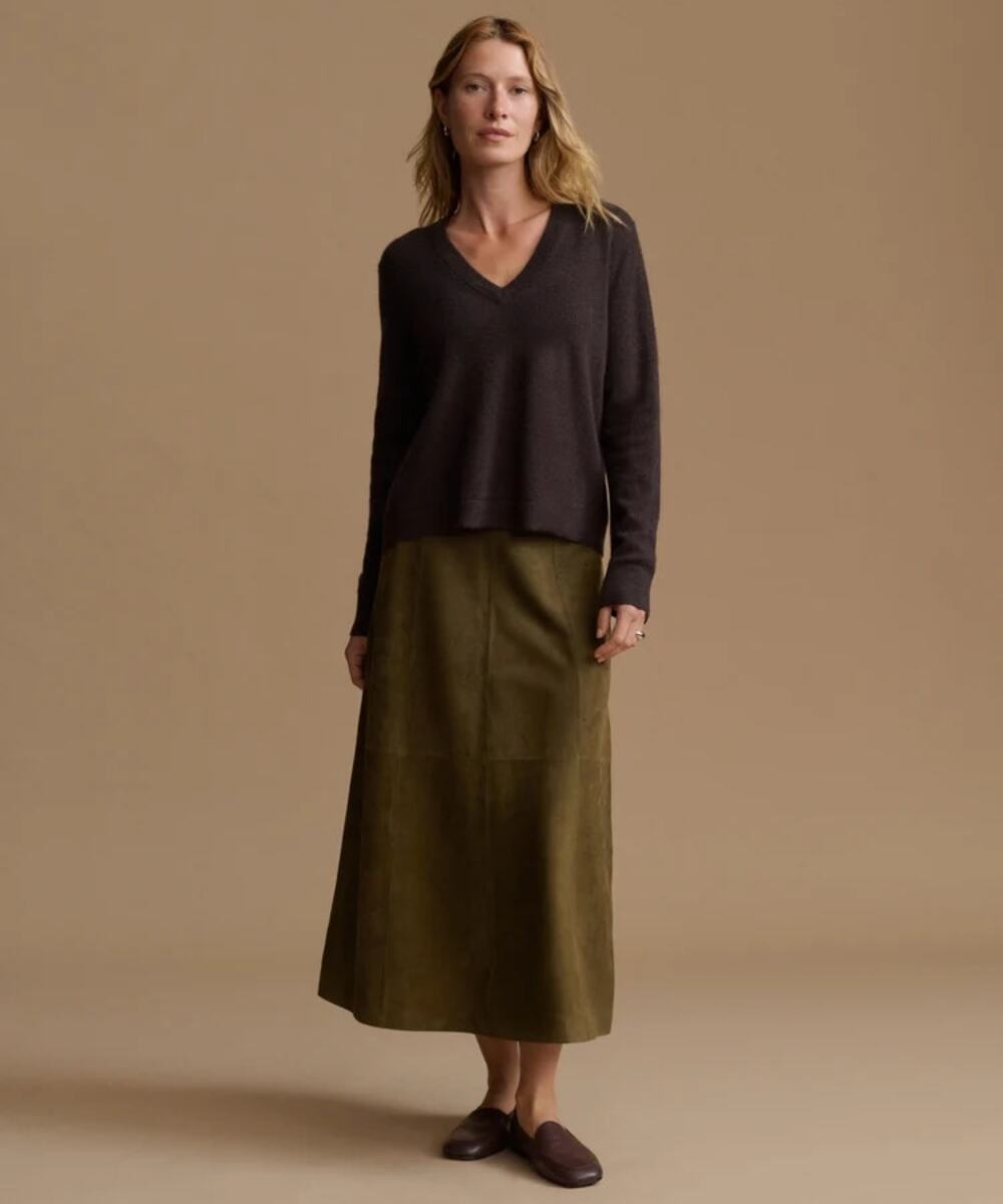 Jenni Kayne Flynn Cashmere V-Neck Espresso